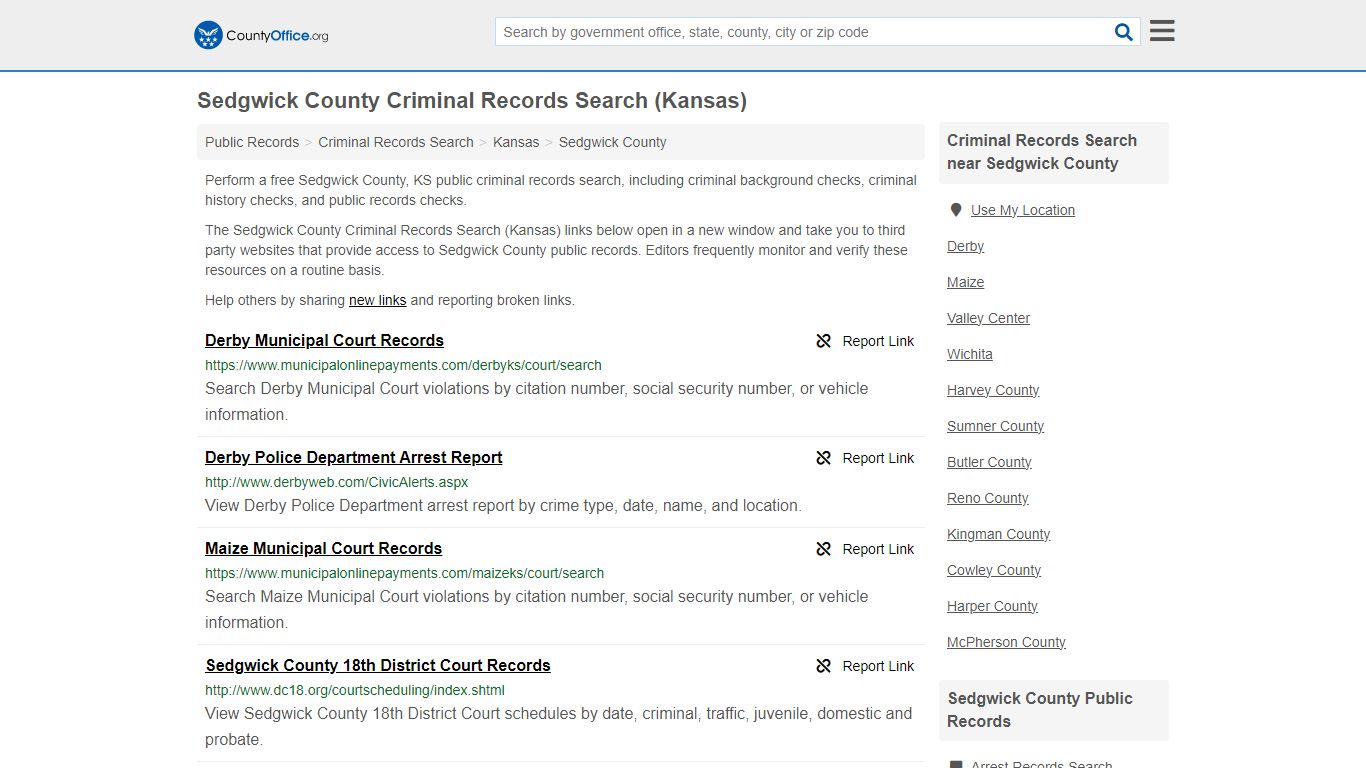 Criminal Records Search - Sedgwick County, KS (Arrests, Jails & Most ...